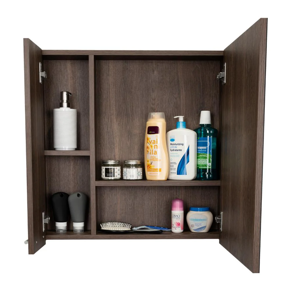 GABINETE DE BAÑO APOLIS, CHOCOLATE, CON PUERTA ESPEJO Y DOS ENTREPAÑOS PARA UBICAR MÚLTIPLES OBJETOS - Image 6