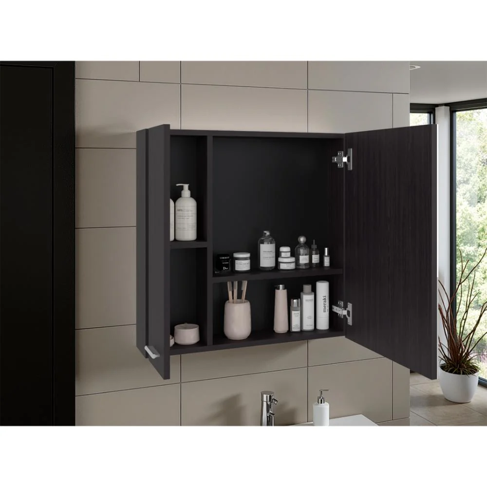 Gabinete de Baño Apolis, Kronos Wengue, Con Puerta Espejo y Dos Entrepaños Para Ubicar Múltiples Objetos ZF - Image 6