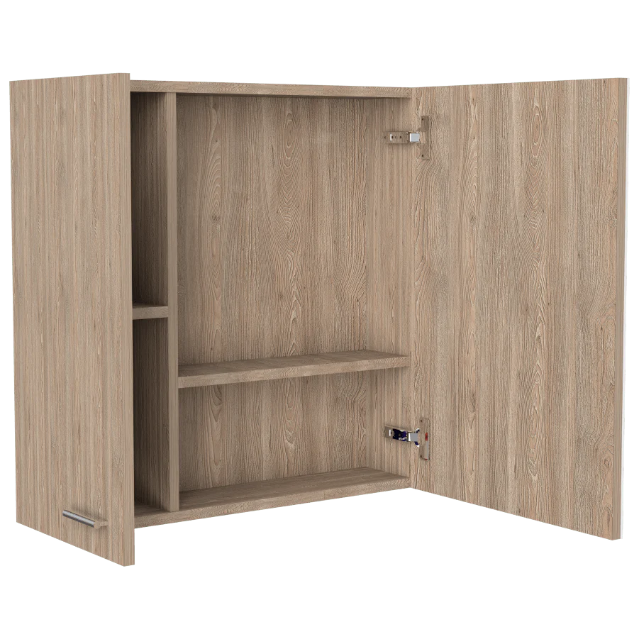 GABINETE DE BAÑO APOLIS, MIEL, CON PUERTA ESPEJO Y DOS ENTREPAÑOS PARA UBICAR MÚLTIPLES OBJETOS - Image 5