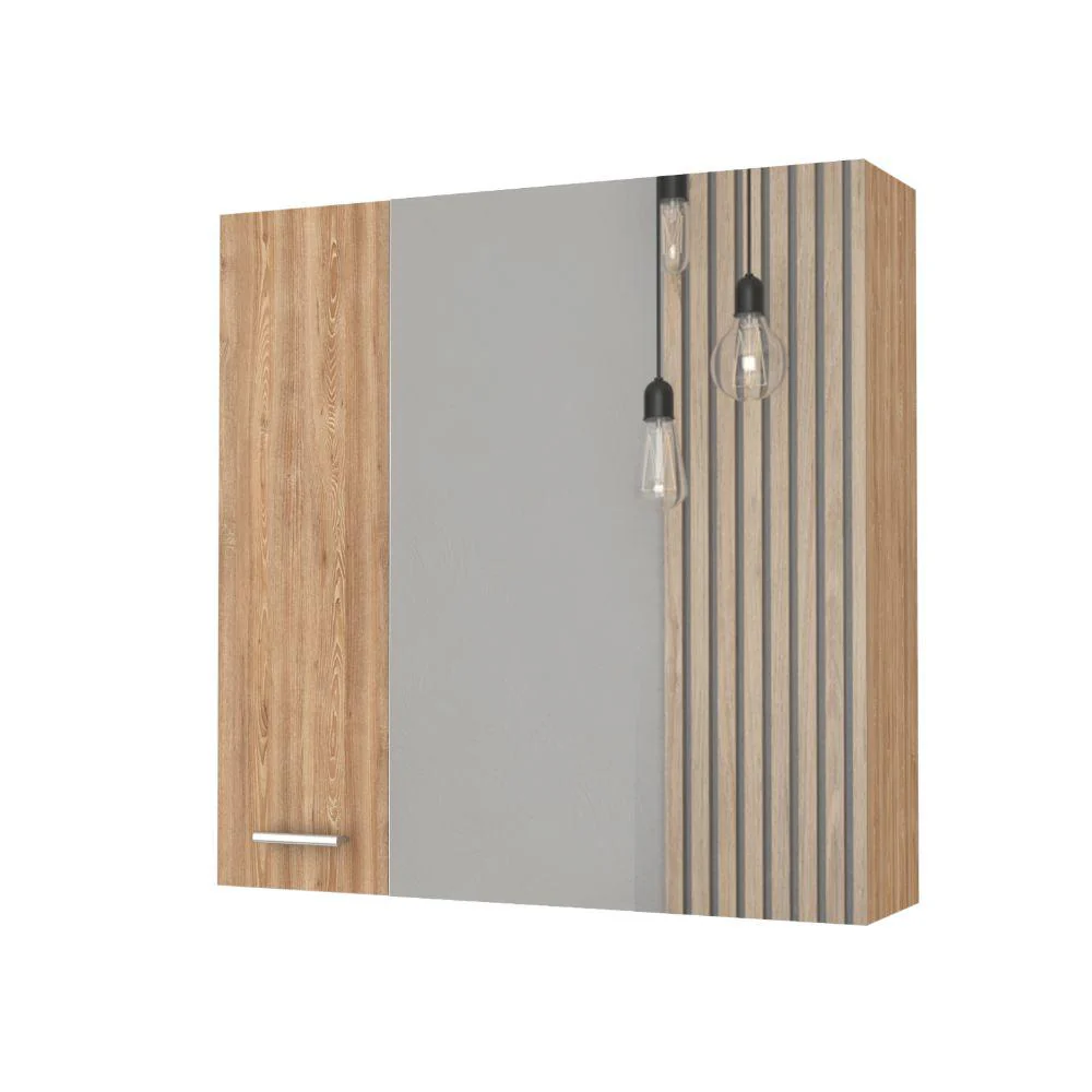 GABINETE DE BAÑO APOLIS, MIEL, CON PUERTA ESPEJO Y DOS ENTREPAÑOS PARA UBICAR MÚLTIPLES OBJETOS   ZF - Image 5