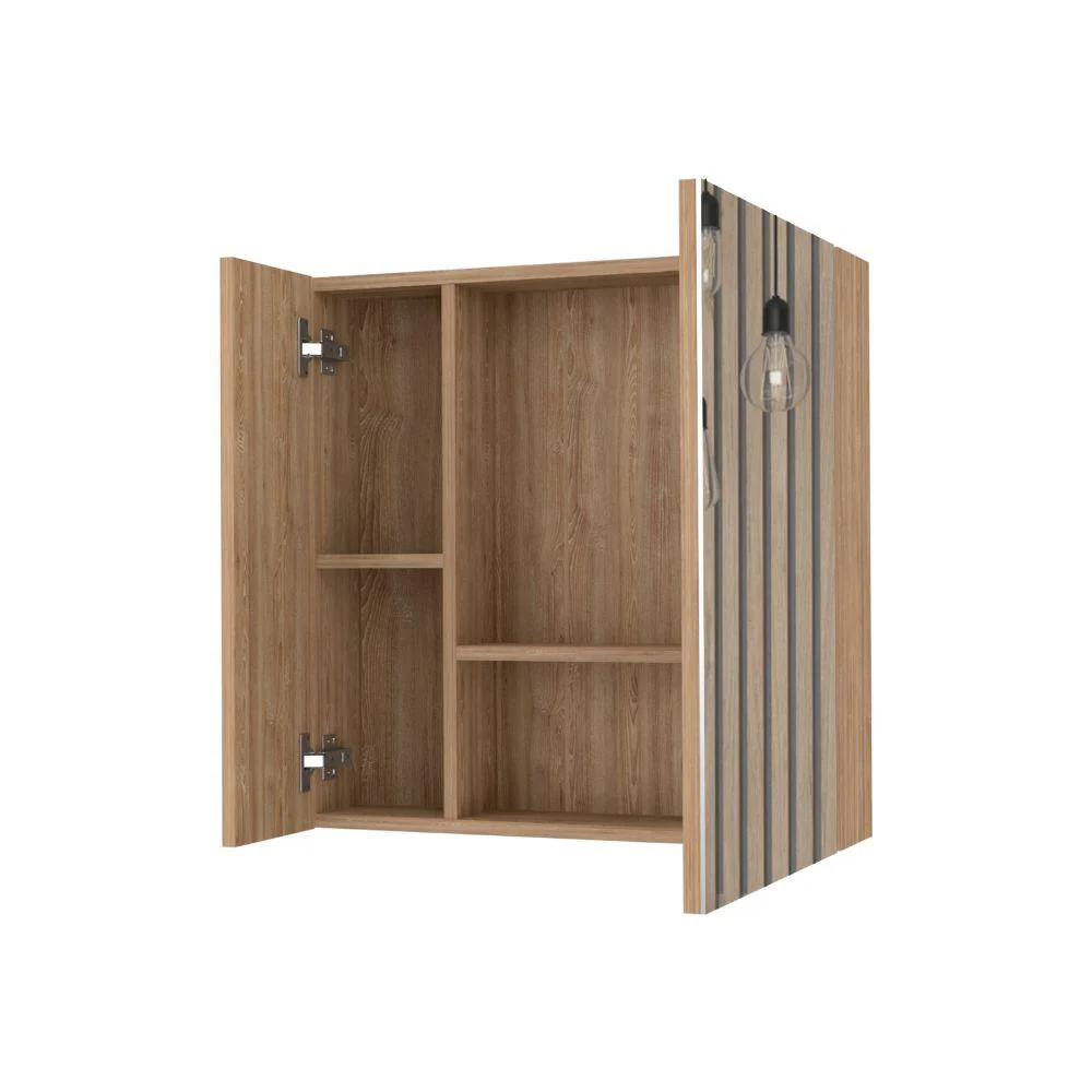 GABINETE DE BAÑO APOLIS, MIEL, CON PUERTA ESPEJO Y DOS ENTREPAÑOS PARA UBICAR MÚLTIPLES OBJETOS    X2 - Image 7