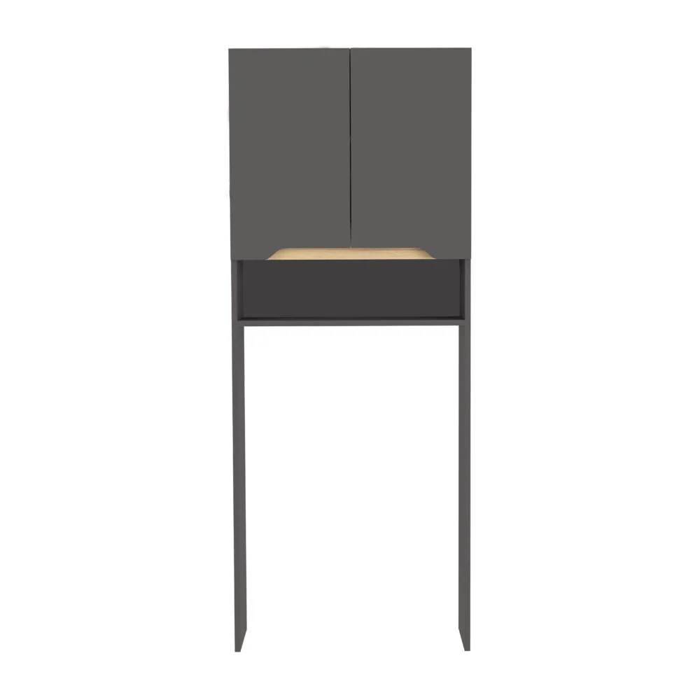 GABINETE DE BAÑO APOLIS PLATA OSCURO Y CAFÉ CLARO, CON PUERTAS CON APERTURA SIN MANIJAS Y DOS PUERTAS - Image 5