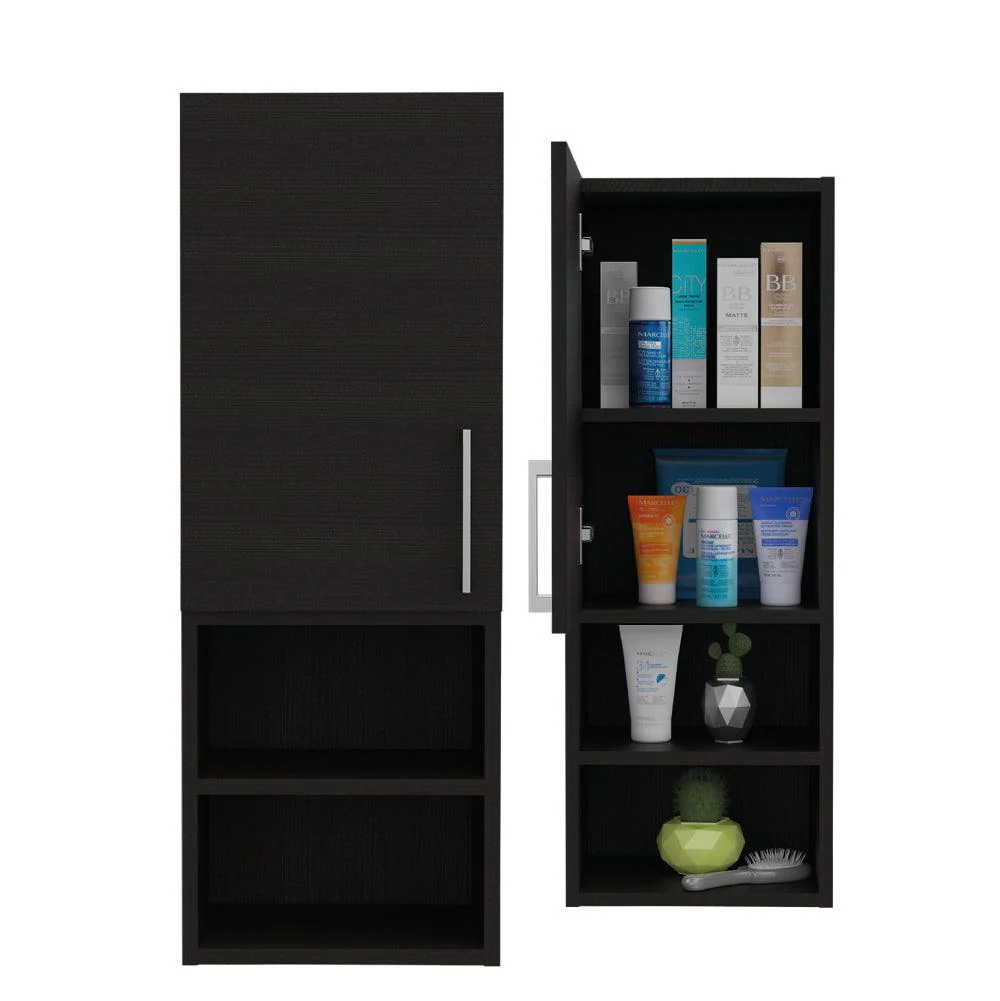 GABINETE DE BAÑO APOLIS, WENGUE, CON ESPACIO PARA GUARDAR OBJETOS DE ASEO PERSONAL X2