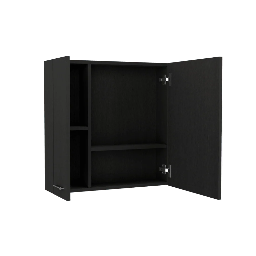 GABINETE DE BAÑO APOLIS, WENGUE, CON PUERTA ESPEJO Y DOS ENTREPAÑOS PARA UBICAR MÚLTIPLES OBJETOS - Image 3