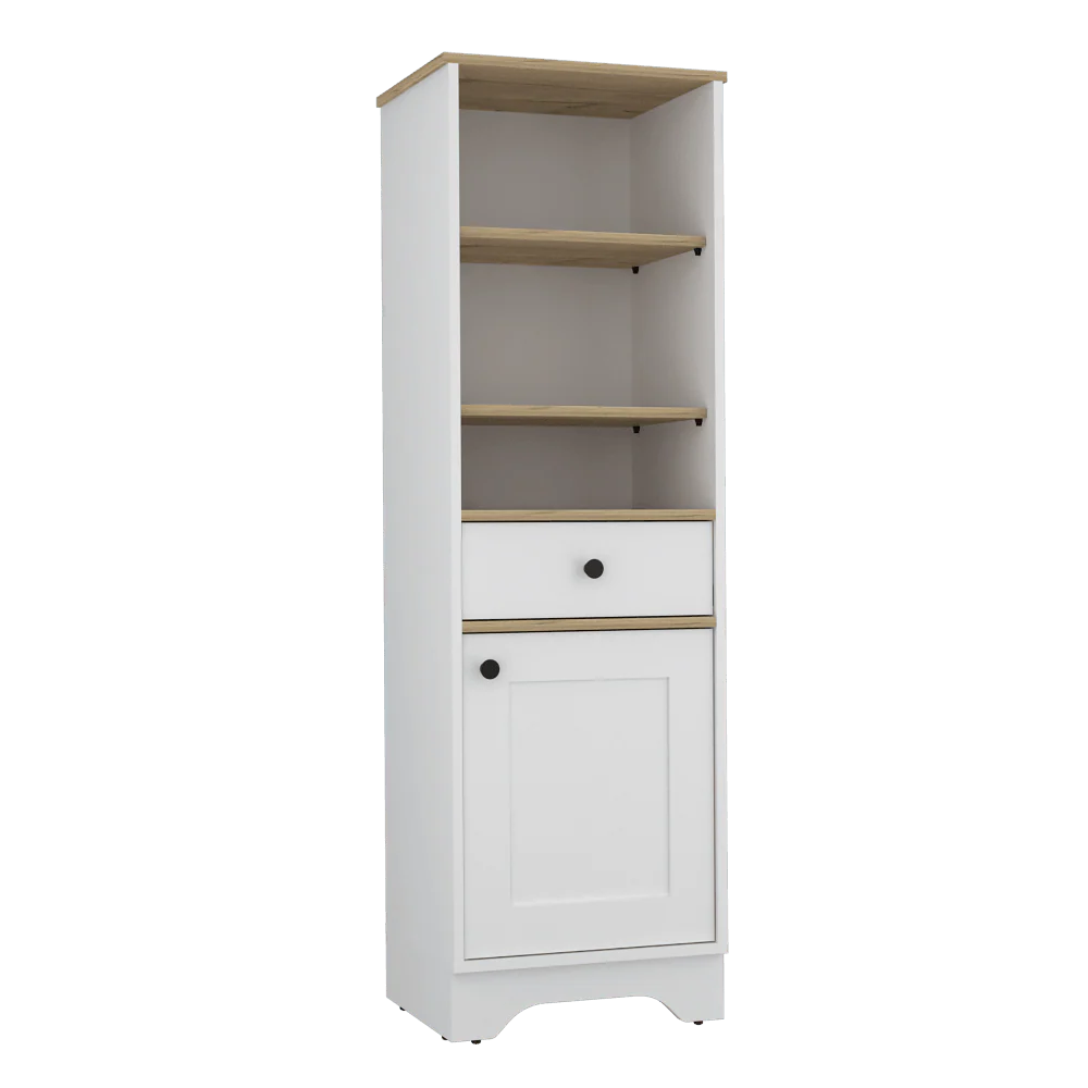 GABINETE DE BAÑO AQUA 2, BLANCO PERLA Y CAFÉ CLARO, CON VARIEDAD DE ENTREPAÑOS X2 - Image 7