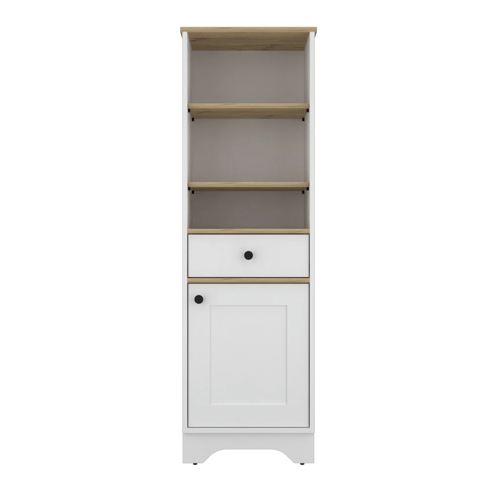 GABINETE DE BAÑO AQUA 2, BLANCO PERLA Y CAFÉ CLARO, CON VARIEDAD DE ENTREPAÑOS X2 - Image 8