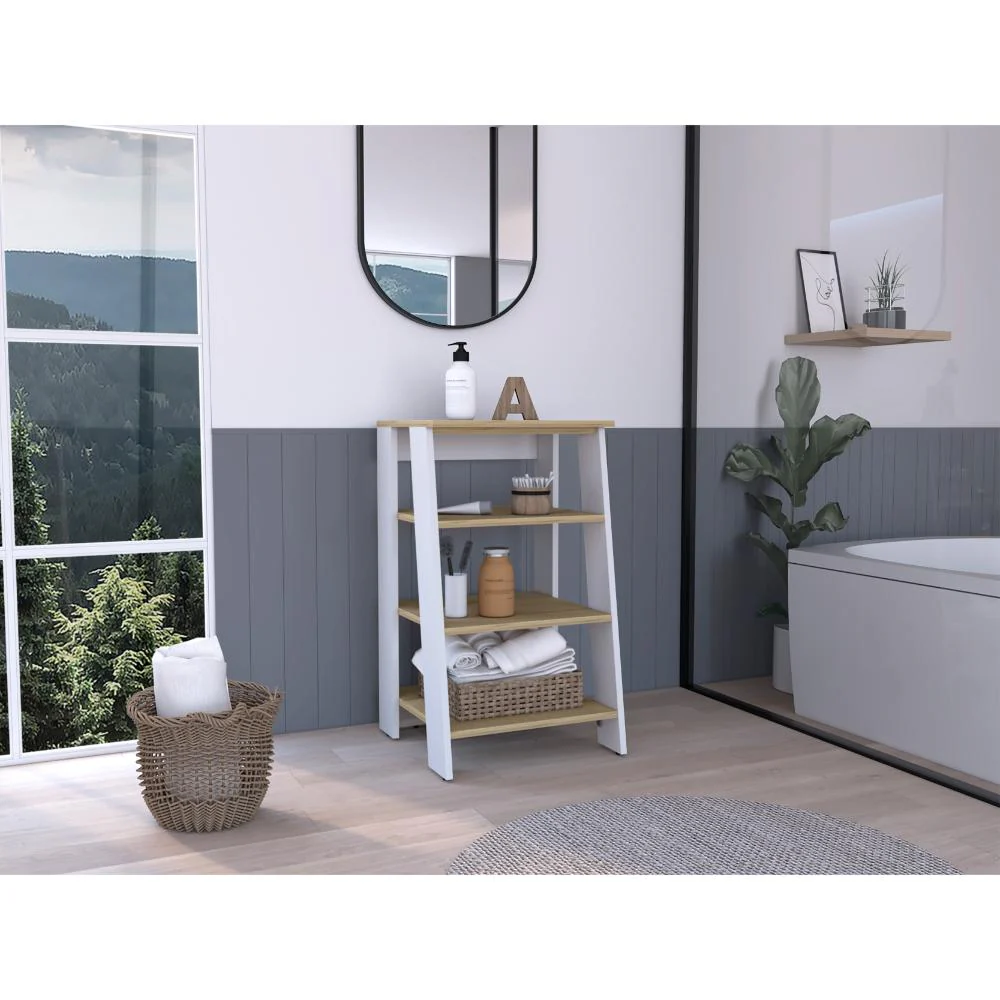 GABINETE DE BAÑO AQUA 3 PEQUEÑO, BLANCO VAINILLA Y CAFÉ CLARO, CON VARIEDAD DE ENTREPAÑOS - Image 3