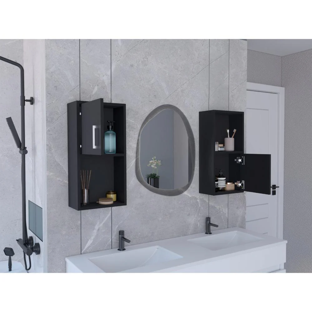 GABINETE DE BAÑO AQUA 4, WENGUE, CON PUERTA ABATIBLE X2