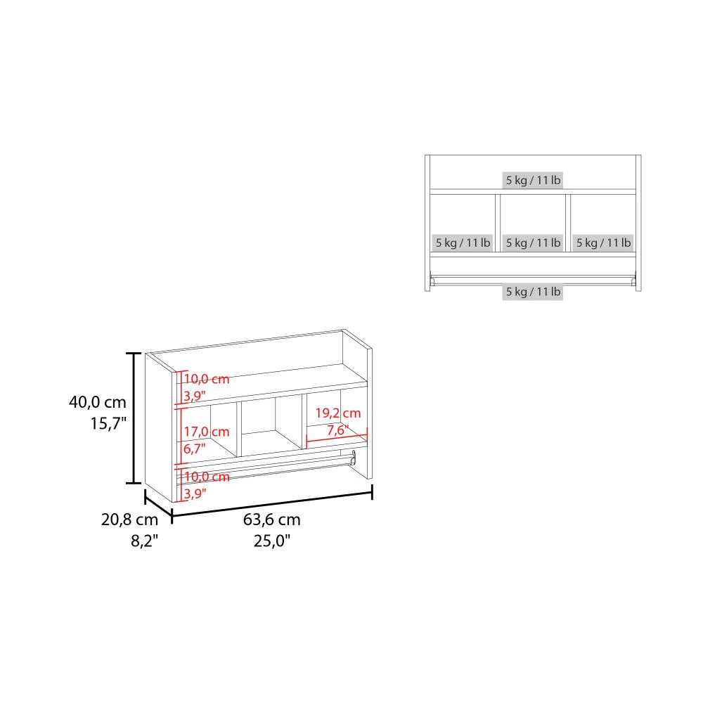 GABINETE DE BAÑO BEKI, KRONOS BLANCO, CON ESPACIO PARA UBICAR OBJETOS Y UN TUBO PARA COLGAR TOALLAS ZF - Image 6
