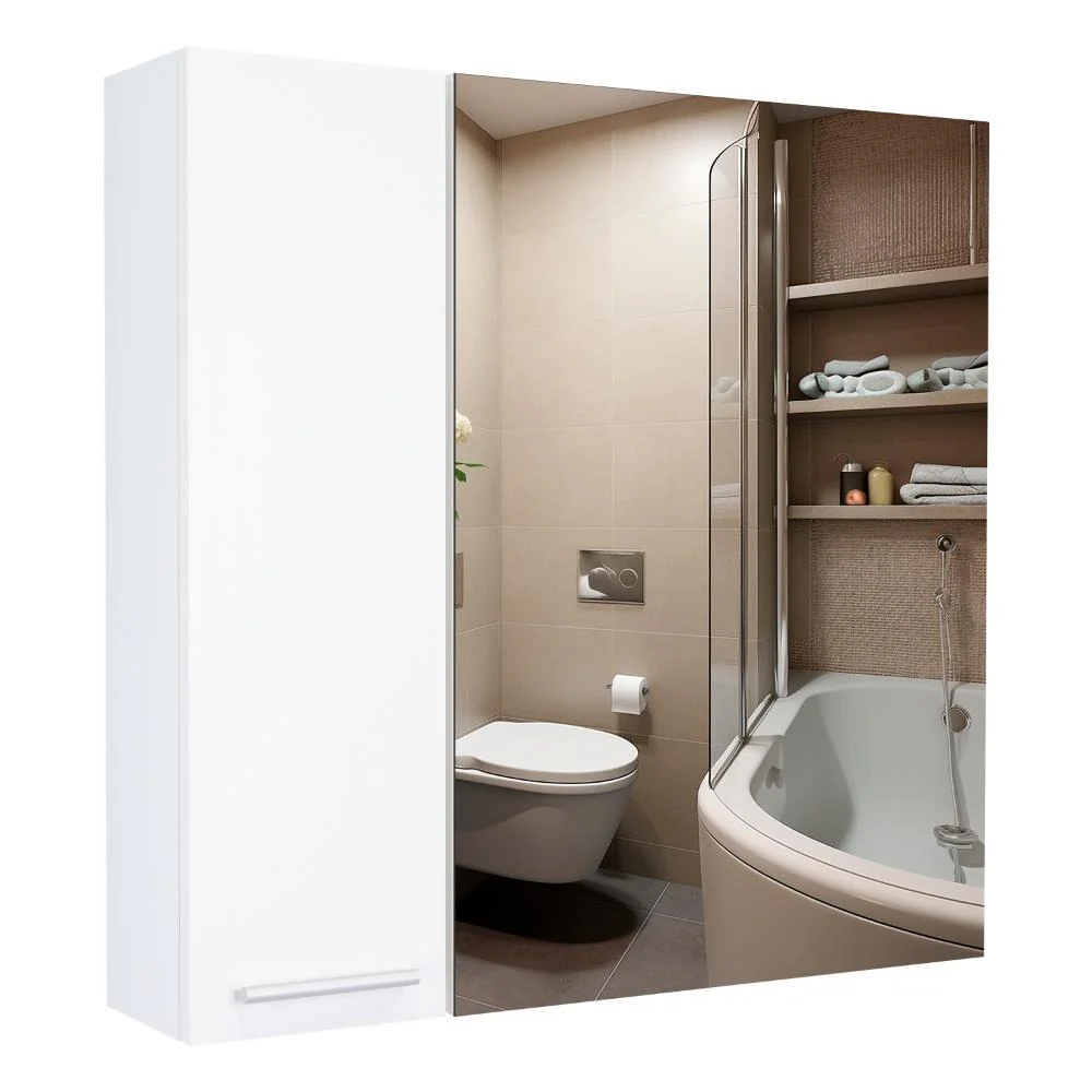 GABINETE DE BAÑO DEPP, BLANCO, CON ESPEJO BISELADO DE BUEN TAMAÑO Y VARIOS ENTREPAÑOS - Image 2