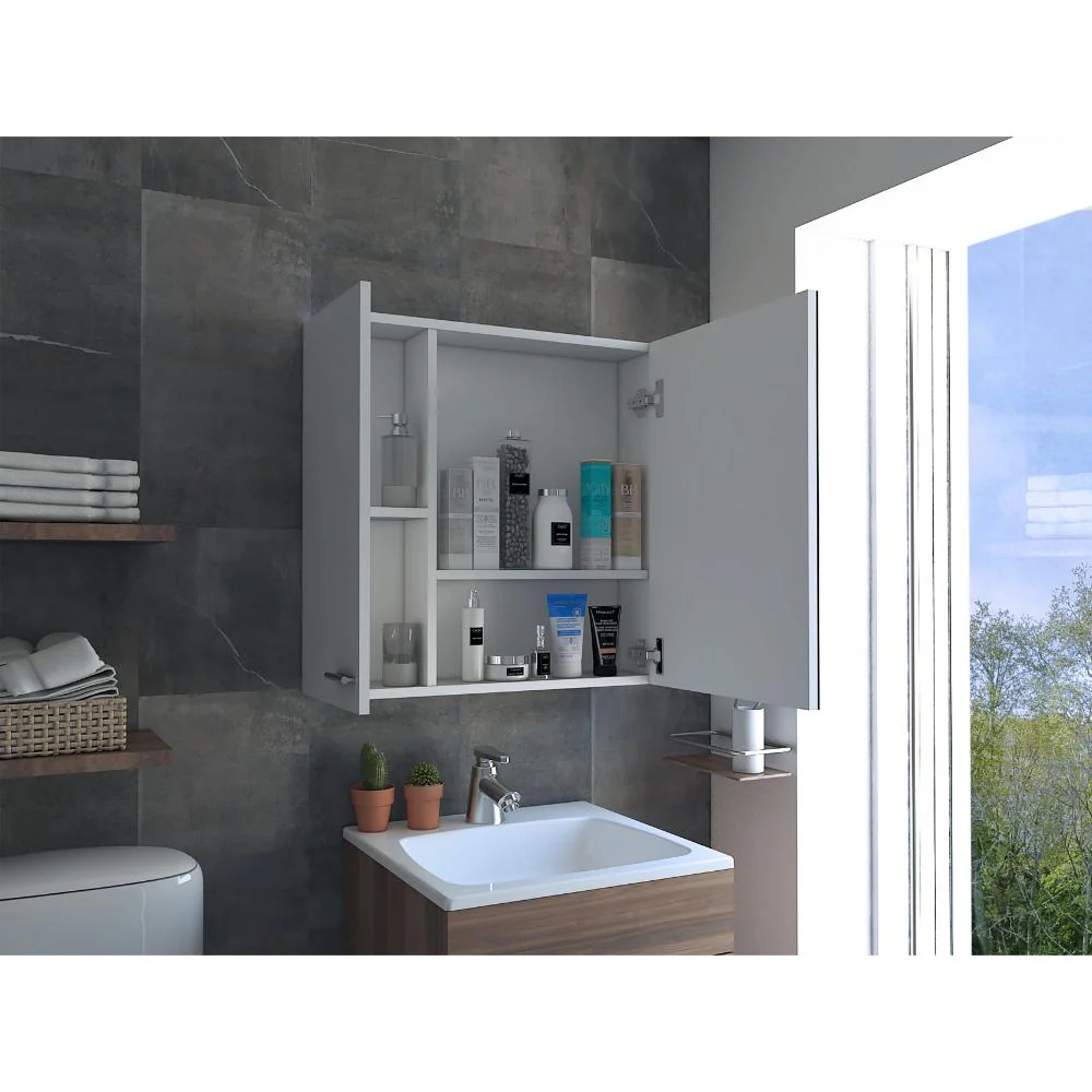GABINETE DE BAÑO DEPP, BLANCO, CON ESPEJO BISELADO DE BUEN TAMAÑO Y VARIOS ENTREPAÑOS - Image 6
