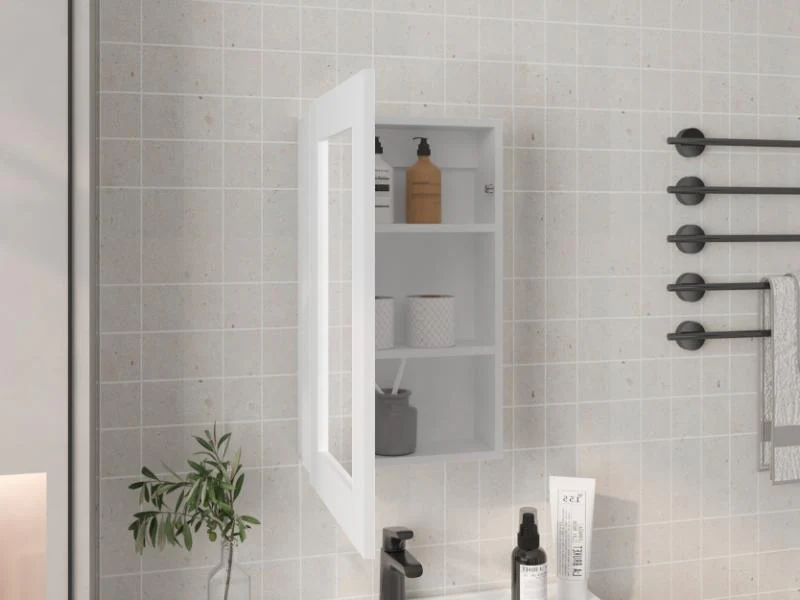 GABINETE DE BAÑO CARY, BLANCO, CON PUERTA ESPEJO Y TRES ENTREPAÑOS ZF - Image 2