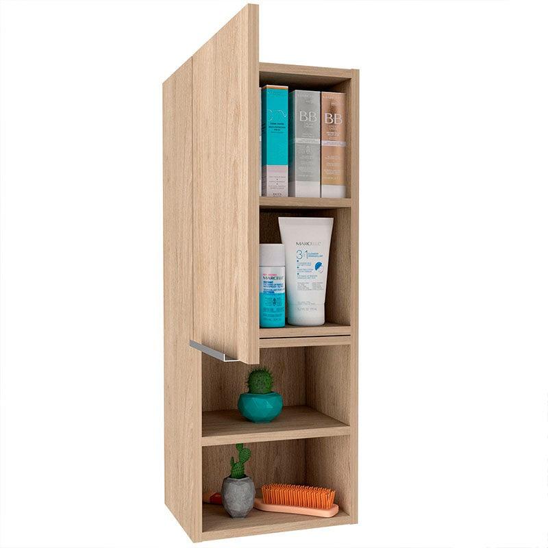 GABINETE DE BAÑO CIRO, BEIGE, CON PUERTA Y CUANTRO ENTREPAÑOS