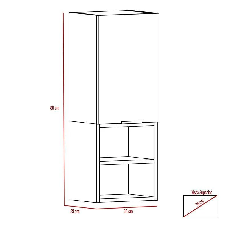 GABINETE DE BAÑO CIRO, BLANCO, CON AMPLIO ESPACIO PARA GUARDAR OBJETOS DE ASEO PERSONA - Image 14