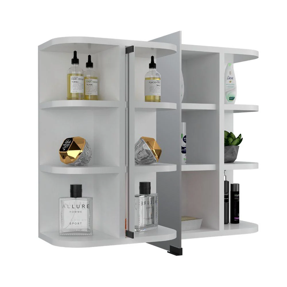GABINETE DE BAÑO DELIO, BLANCO, CON UNA PUERTA DE ESPEJO ABATIBLEY SEIS ENTREPAÑOS    ZF - Image 2