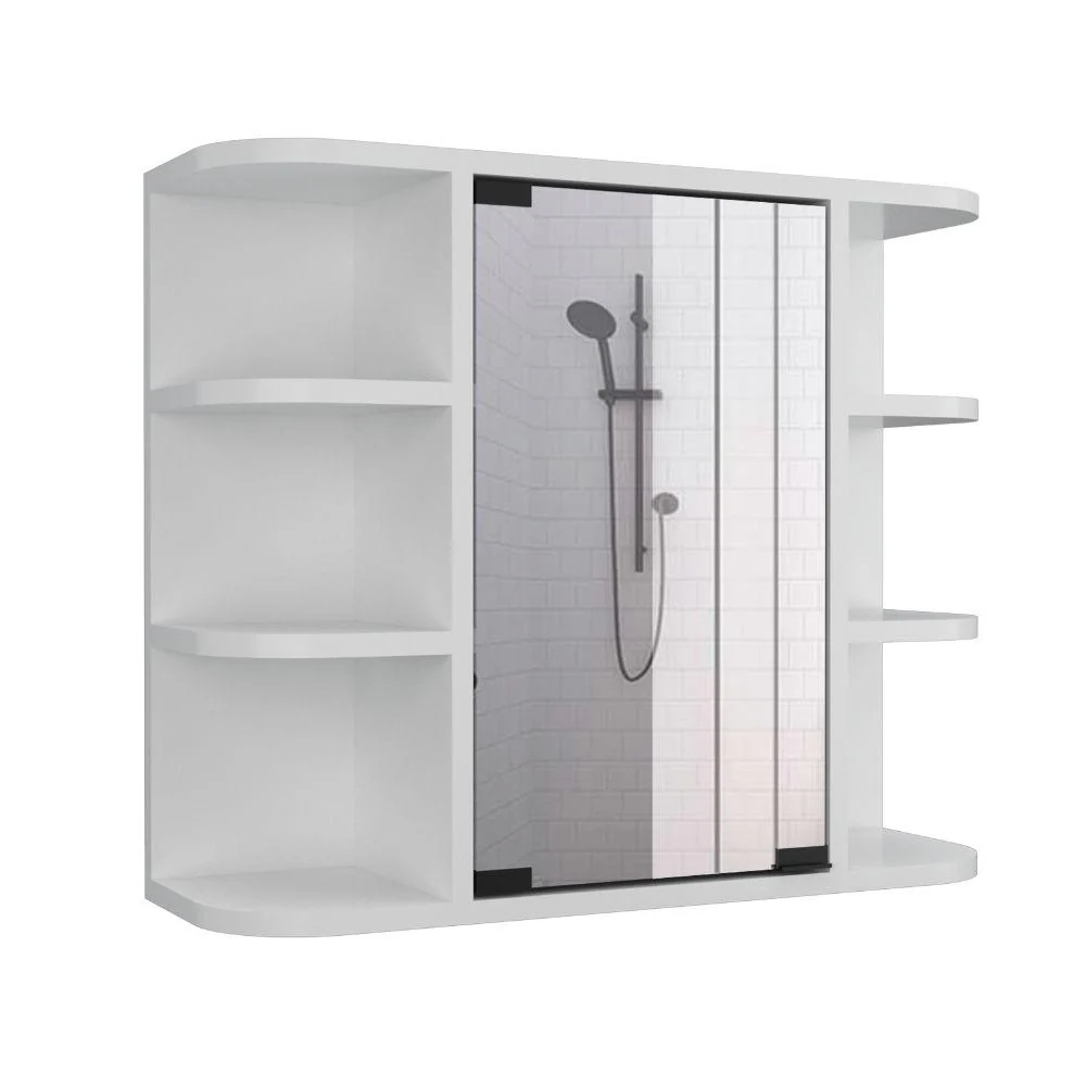 GABINETE DE BAÑO DELIO, BLANCO, CON UNA PUERTA DE ESPEJO ABATIBLEY SEIS ENTREPAÑOS    ZF - Image 5