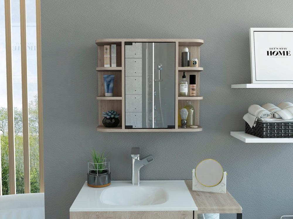 GABINETE DE BAÑO DELIO, HUMO, CON UNA PUERTA DE ESPEJO ABATIBLE Y SEIS ENTREPAÑOS ZF - Image 5