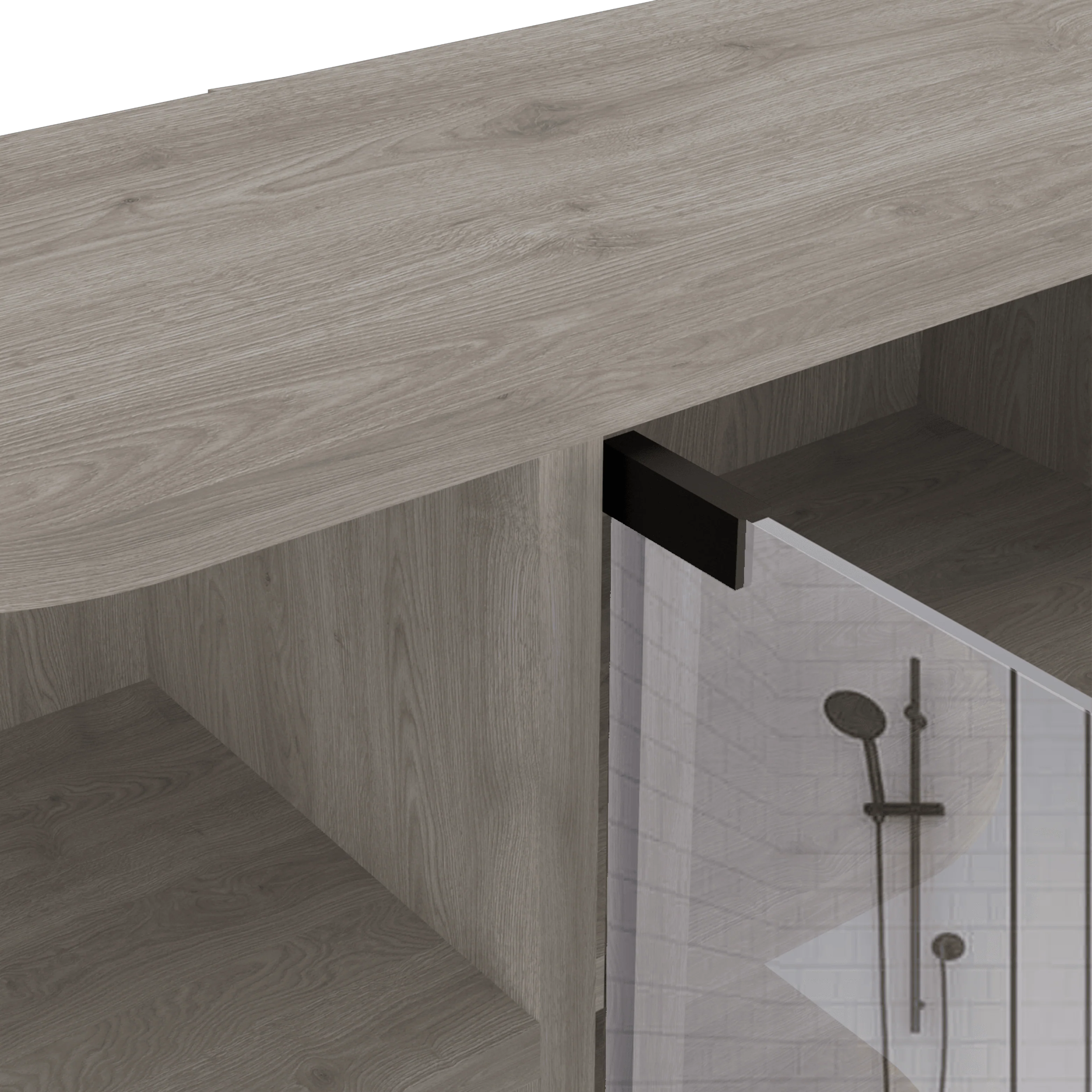 GABINETE DE BAÑO DELIO, HUMO, CON UNA PUERTA DE ESPEJO ABATIBLE Y SEIS ENTREPAÑOS ZF - Image 7