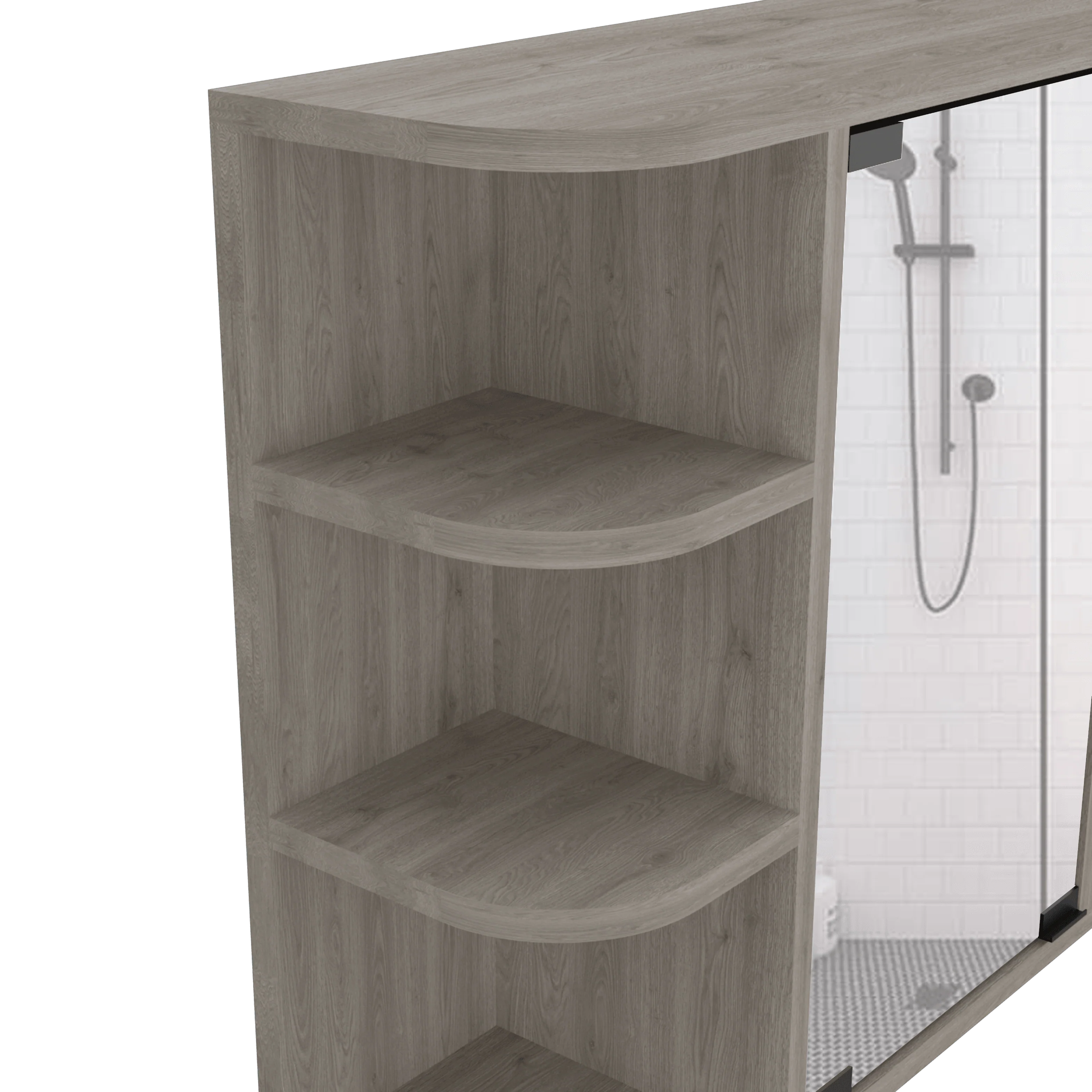 GABINETE DE BAÑO DELIO, HUMO, CON UNA PUERTA DE ESPEJO ABATIBLE Y SEIS ENTREPAÑOS ZF - Image 9