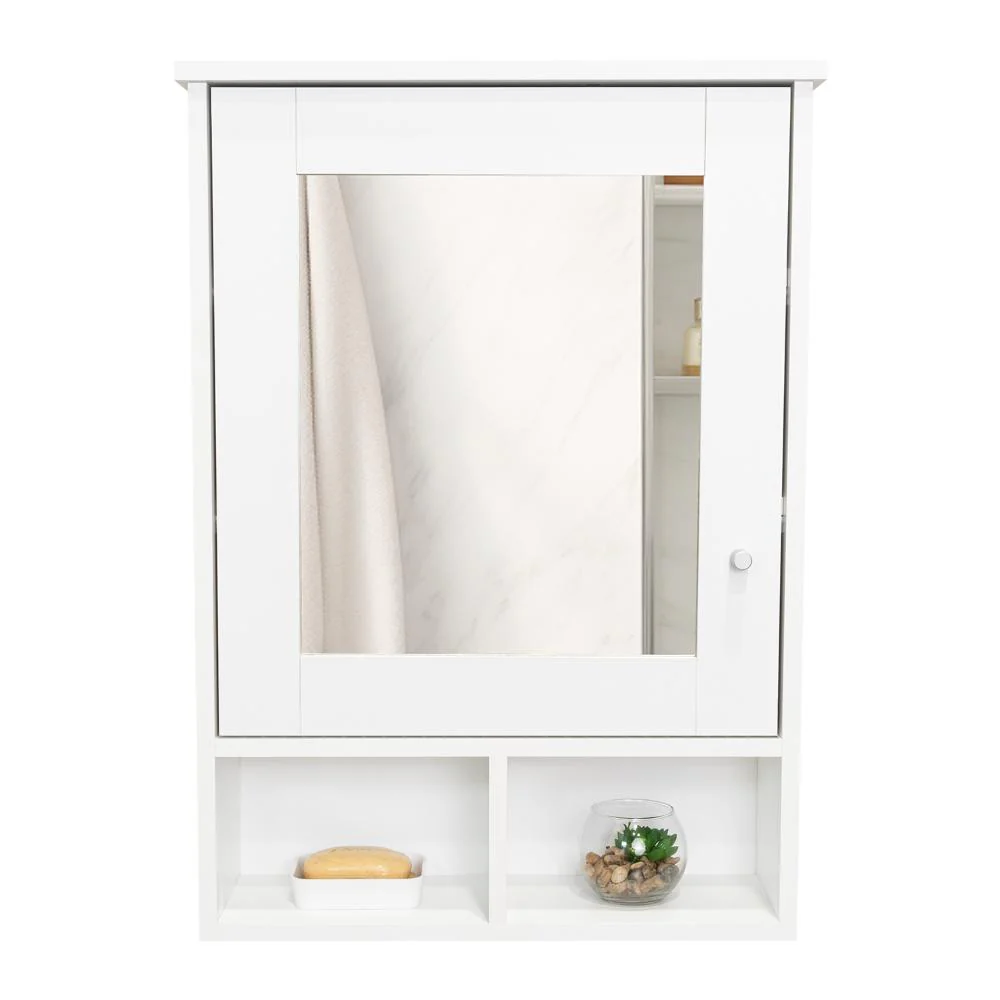 GABINETE DE BAÑO EGEO, BLANCO, CON PUERTA ESPEJO Y TRES ENTREPAÑOS PARA UBICAR OBJETOS - Image 3