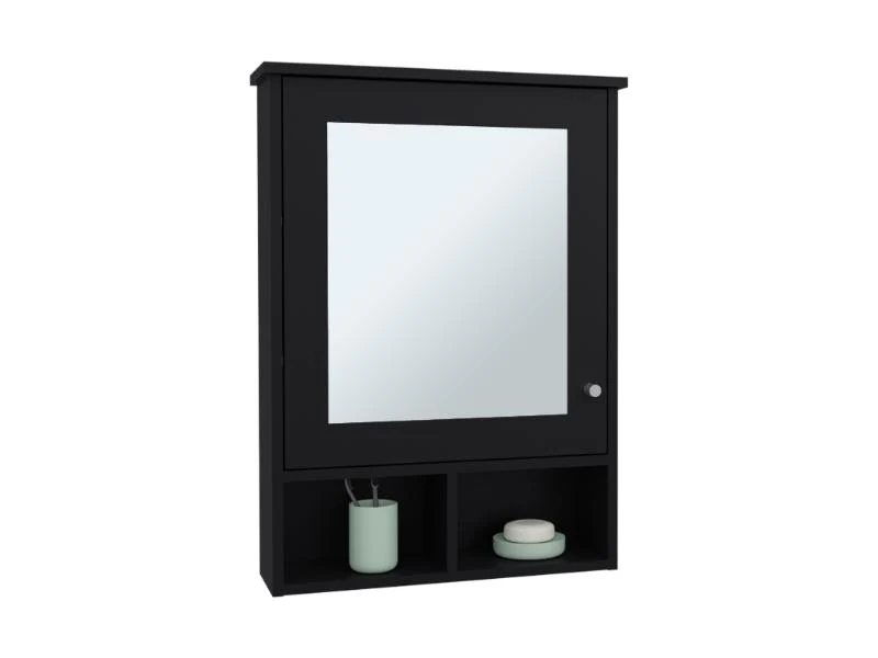 GABINETE DE BAÑO EGEO, WENGUE, CON PUERTA ESPEJO Y TRES ENTREPAÑOS PARA UBICAR OBJETOS ZF - Image 3