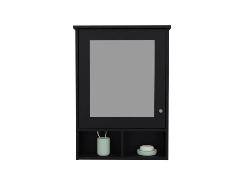 GABINETE DE BAÑO EGEO, WENGUE, CON PUERTA ESPEJO Y TRES ENTREPAÑOS PARA UBICAR OBJETOS ZF - Image 4