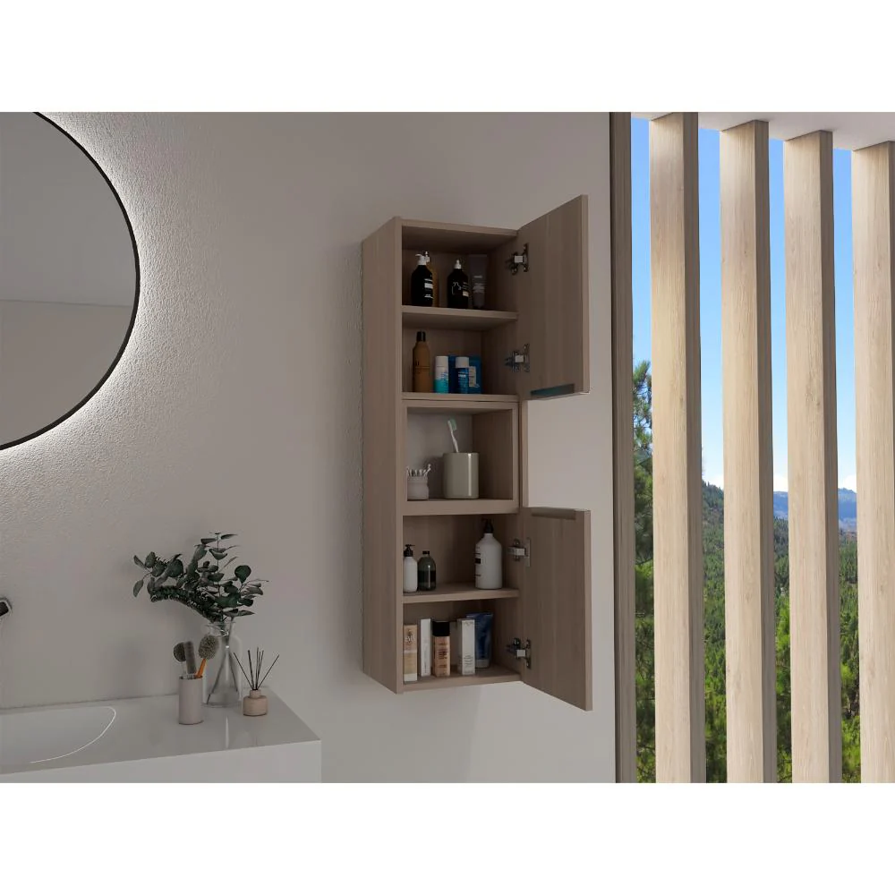 Gabinete de Baño Kairoz, Bardolino, Con dos puertas abatibles y cinco entrepaños ZF - Image 4