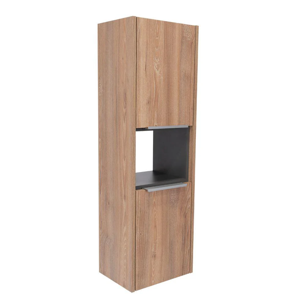 GABINETE DE BAÑO KAIROZ, MIEL Y PLATA OSCURO, CON DOS PUERTAS ABATIBLES Y CINCO ENTREPAÑOS - Image 5