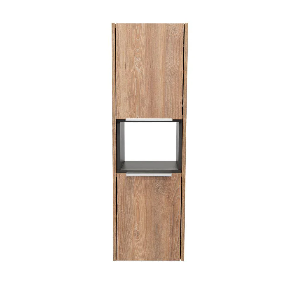GABINETE DE BAÑO KAIROZ, MIEL Y PLATA OSCURO, CON DOS PUERTAS ABATIBLES Y CINCO ENTREPAÑOS - Image 7