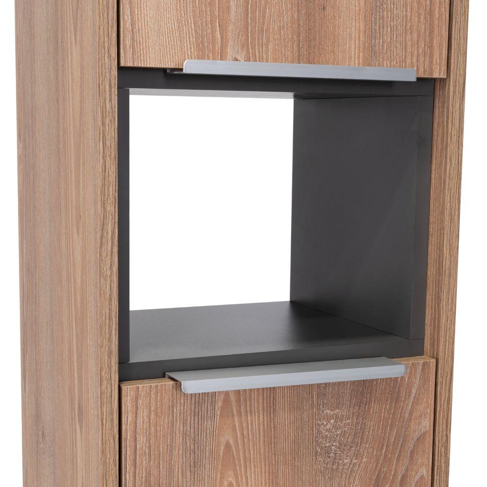 GABINETE DE BAÑO KAIROZ, MIEL Y PLATA OSCURO, CON DOS PUERTAS ABATIBLES Y CINCO ENTREPAÑOS - Image 9