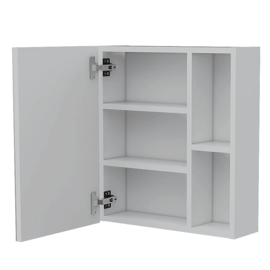 GABINETE DE BAÑO LABELL, BLANCO, CON PUERTA ESPEJO Y ENTREPAÑOS - Image 5