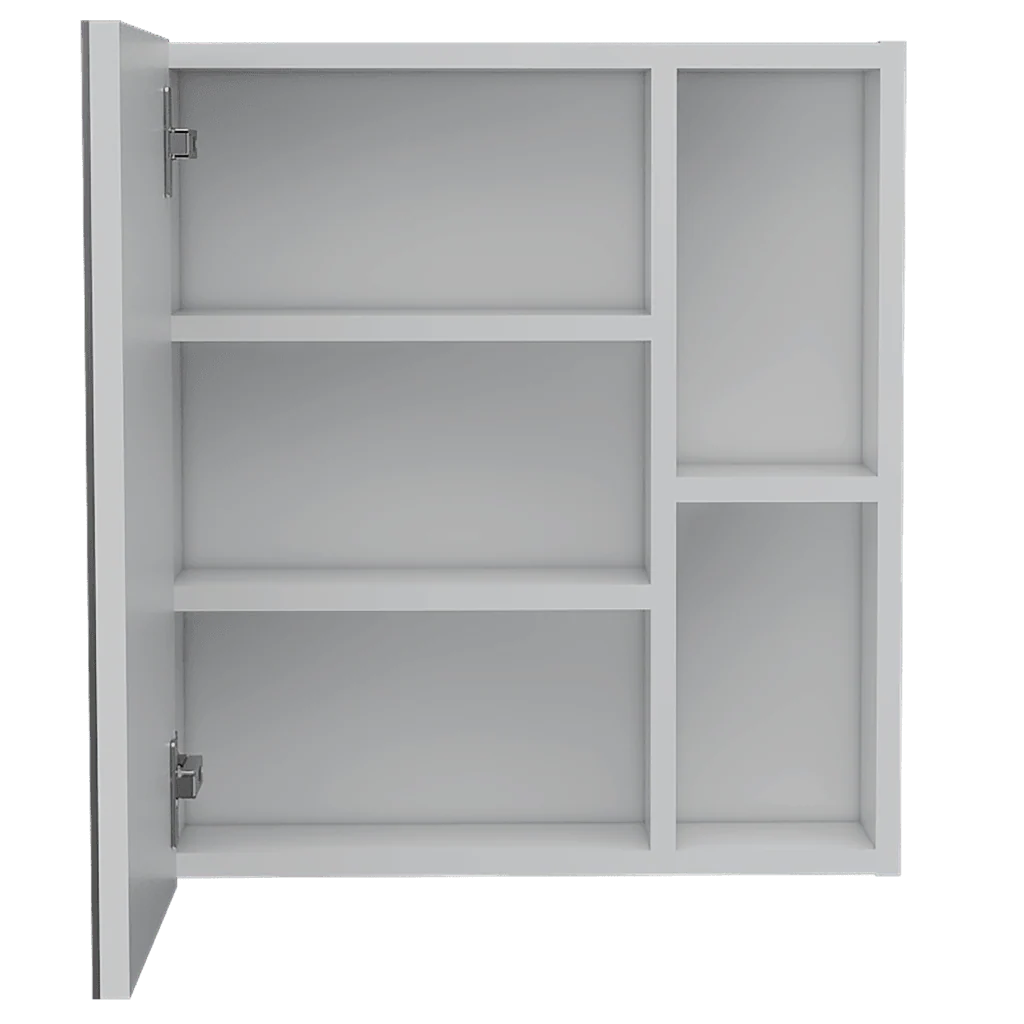GABINETE DE BAÑO LABELL, BLANCO, CON PUERTA ESPEJO Y ENTREPAÑOS - Image 6