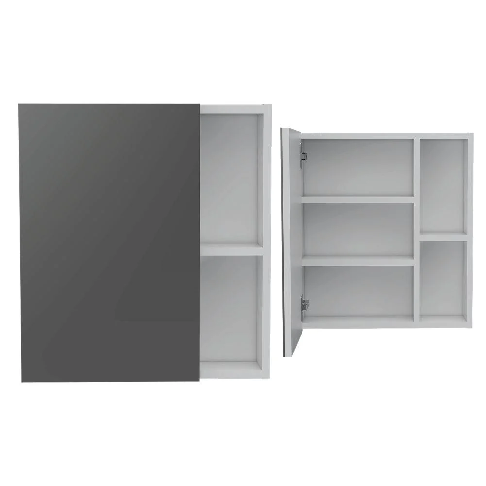 GABINETE DE BAÑO LABELL, BLANCO, CON PUERTA ESPEJO Y ENTREPAÑOS X2