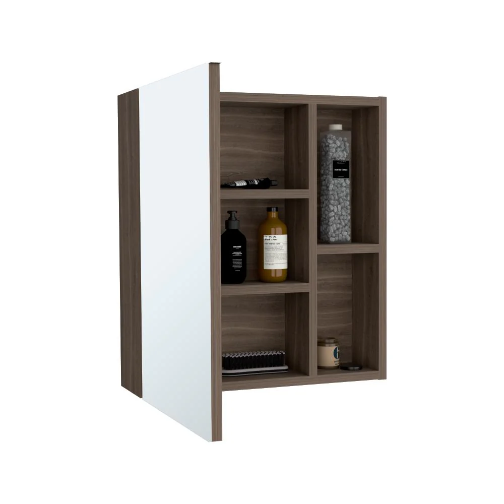 GABINETE DE BAÑO LABELL, MILAN, CON PUERTA ESPEJO Y ENTREPAÑOS - Image 2