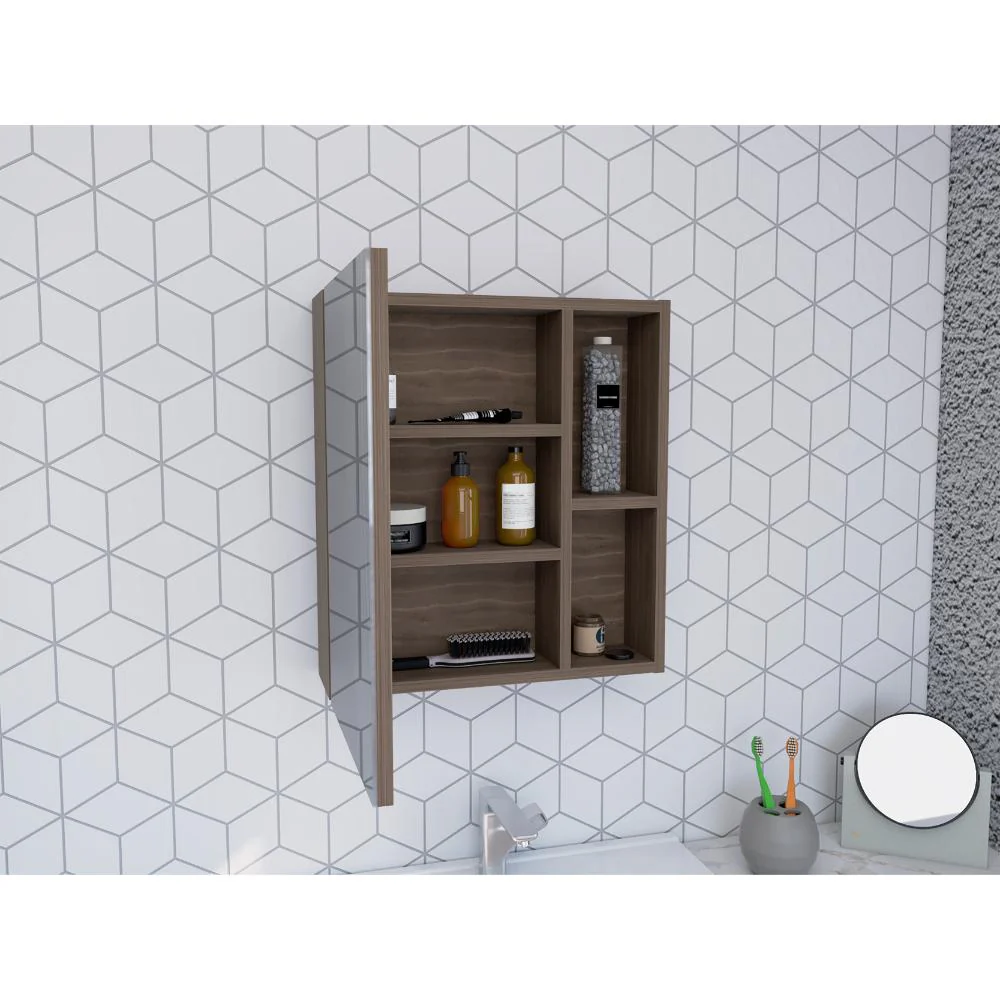 GABINETE DE BAÑO LABELL, MILAN, CON PUERTA ESPEJO Y ENTREPAÑOS - Image 6