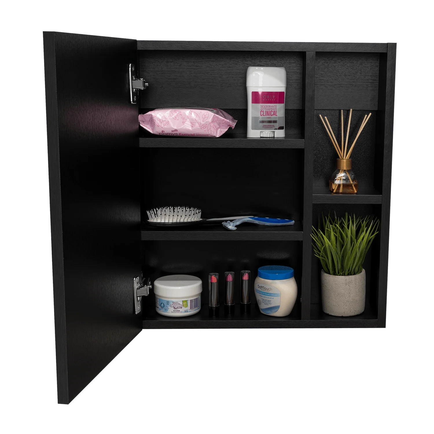 GABINETE DE BAÑO LABELL, WENGUE, CON PUERTA Y ENTREPAÑOS - Image 5