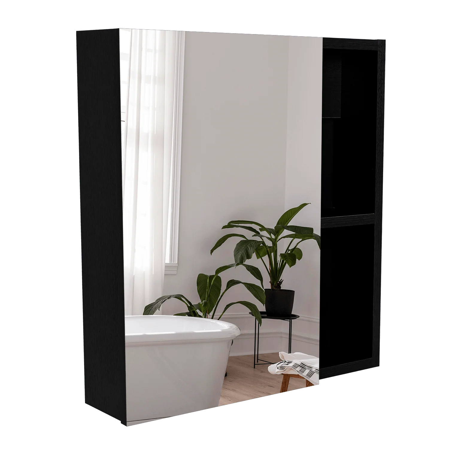 GABINETE DE BAÑO LABELL, WENGUE, CON PUERTA Y ENTREPAÑOS - Image 7