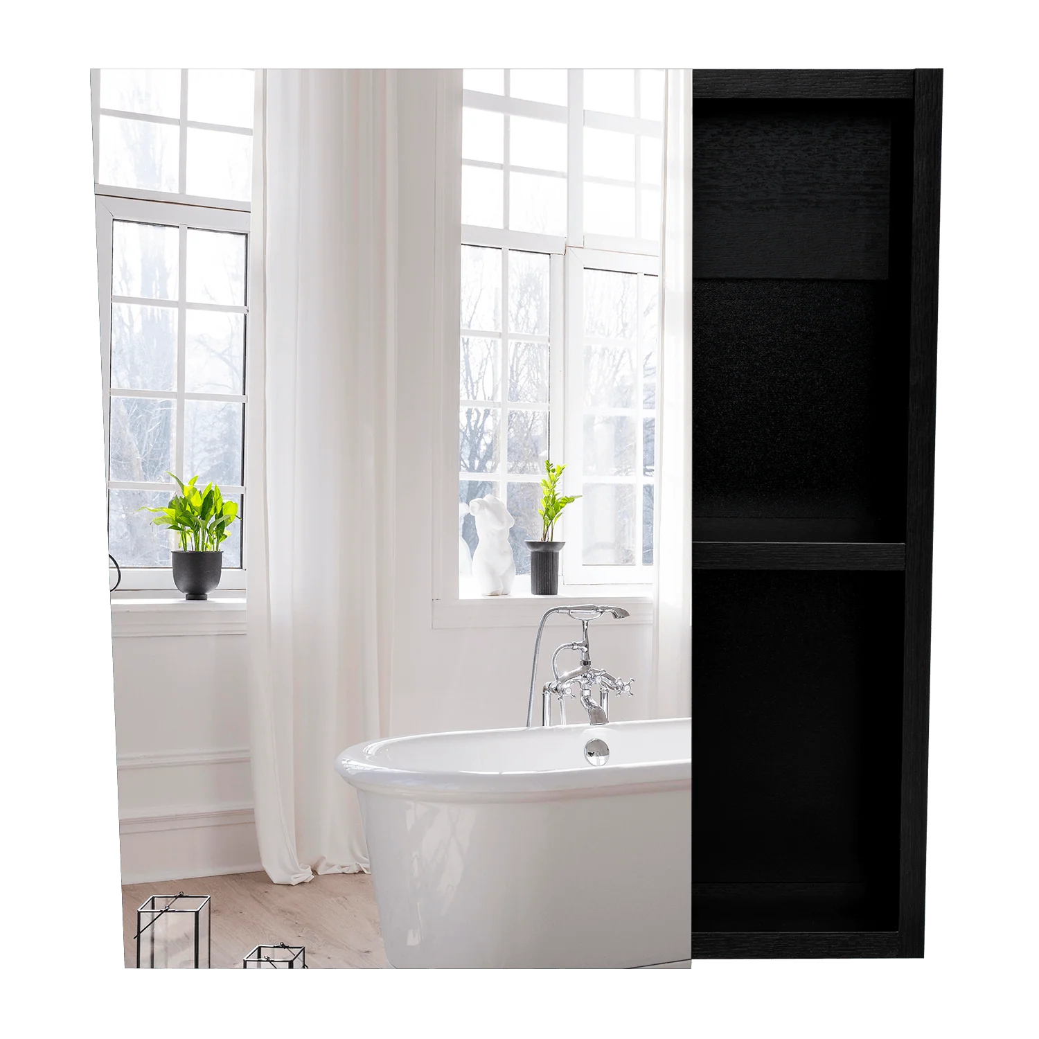 GABINETE DE BAÑO LABELL, WENGUE, CON PUERTA Y ENTREPAÑOS - Image 9