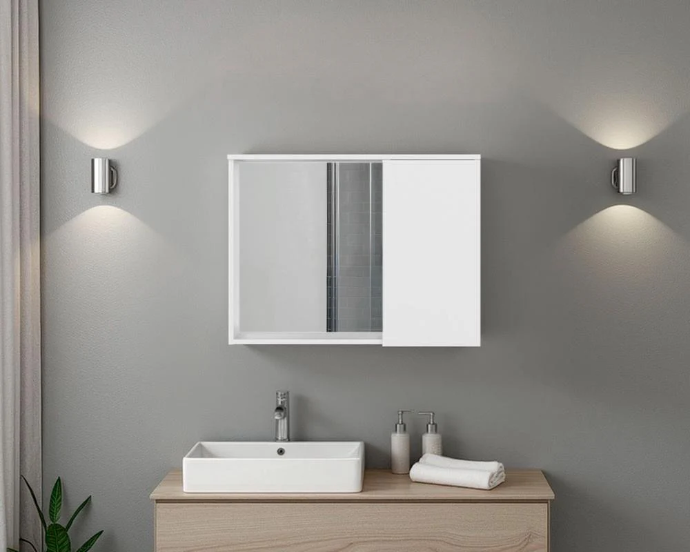 Gabinete De Baño Lagoa, Blanco, Con espacio para guardar objetos de aseo personal ZF - Image 3
