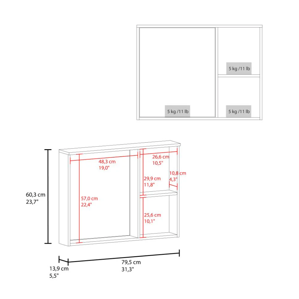 Gabinete De Baño Lagoa, Blanco, Con espacio para guardar objetos de aseo personal ZF - Image 8