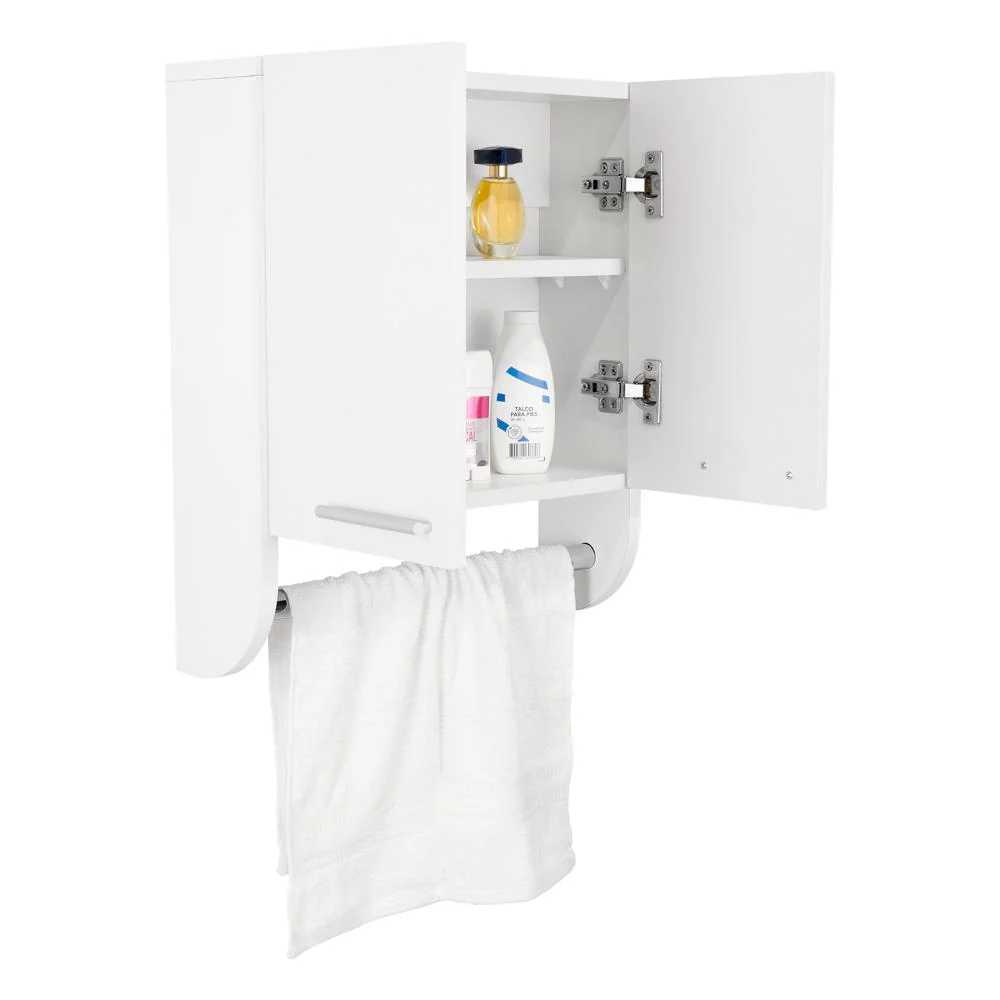 GABINETE DE BAÑO LUPEK, BLANCO, CON TUBO Y MANIJA METÁLICAS - Image 3