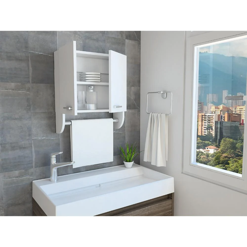 GABINETE DE BAÑO LUPEK, BLANCO, CON TUBO Y MANIJA METÁLICAS - Image 6