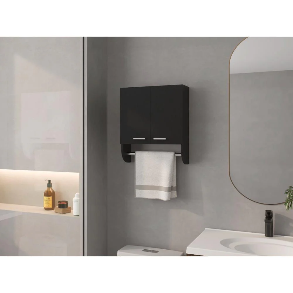 GABINETE DE BAÑO LUPEK, WENGUE, CON TUBO Y MANIJA METÁLICAS ZF - Image 3