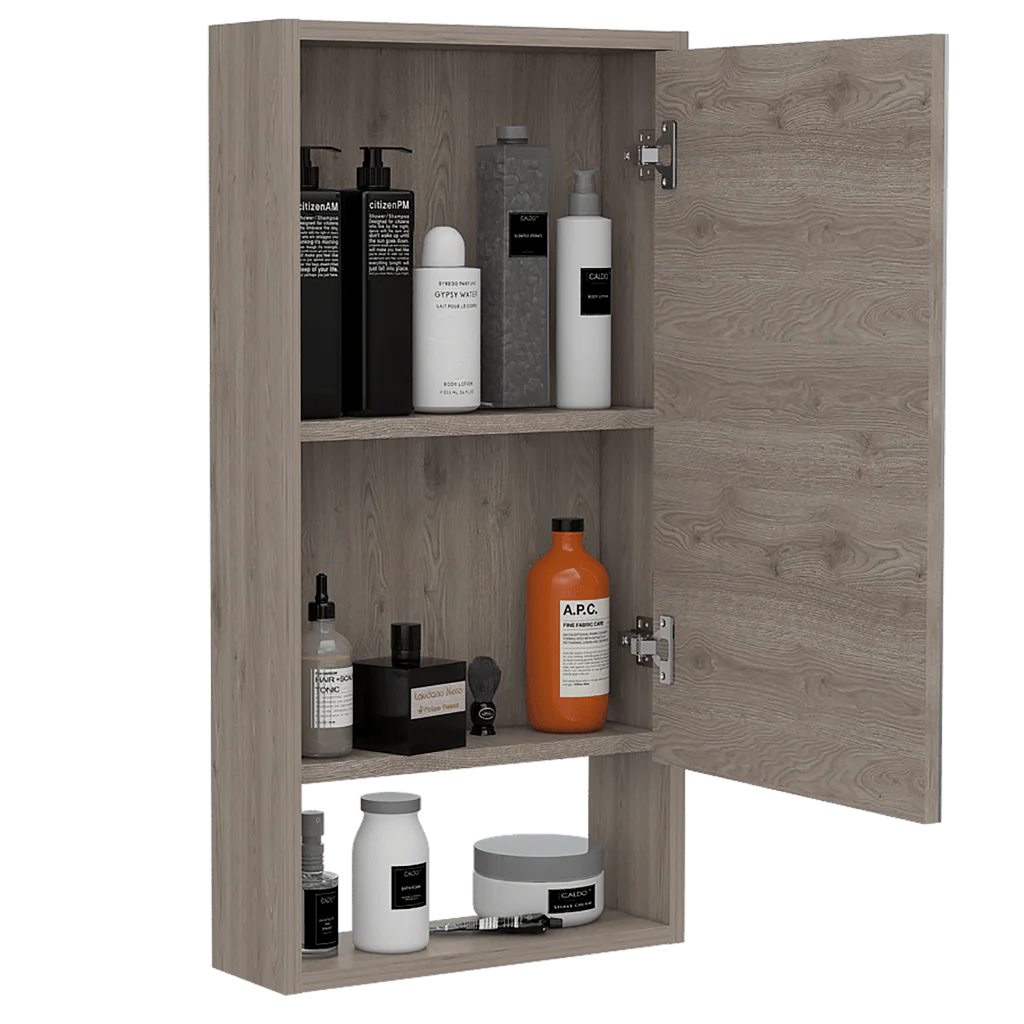 GABINETE DE BAÑO MERÍN, HUMO, CON ESPEJO Y TRES ENTREPAÑOS  ZF - Image 2