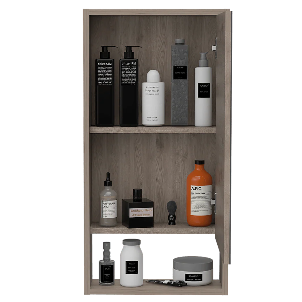 GABINETE DE BAÑO MERÍN, HUMO, CON ESPEJO Y TRES ENTREPAÑOS  ZF - Image 3