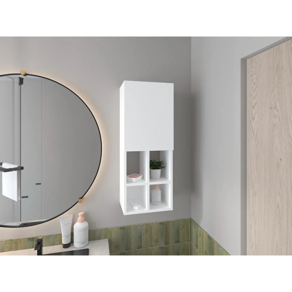 GABINETE DE BAÑO NIWOT, BLANCO DUQUEZA, CON TRES ENTREPAÑOS Y COMPARTIMENTOS PARA ALMACENAR OBJETOS ZF - Image 3