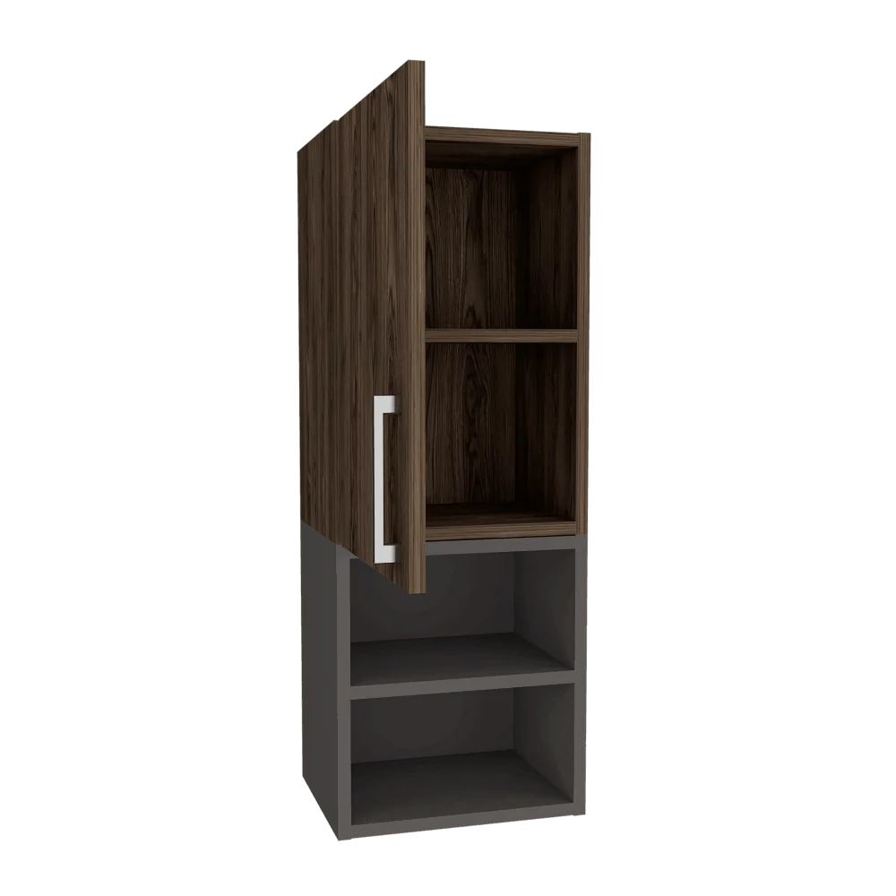 GABINETE DE BAÑO OPORTO, CHOCOLATE Y PLATA OSCURO, CON ESPACIO PARA GUARDAR OBJETOS DE ASEO PERSONAL - Image 2