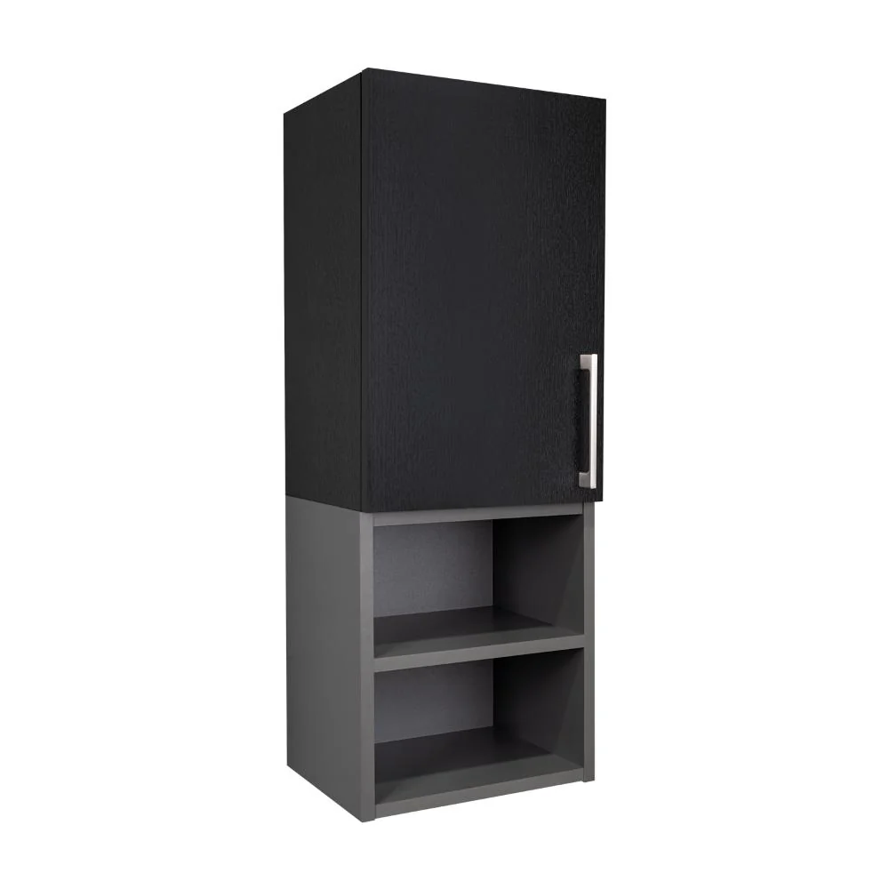 GABINETE DE BAÑO OPORTO, WENGUE Y PLATA OSCURO, CON ESPACIO PARA GUARDAR OBJETOS DE ASEO PERSONAL - Image 7