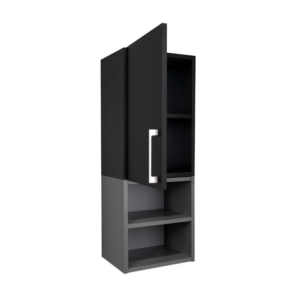 GABINETE DE BAÑO OPORTO, WENGUE Y PLATA OSCURO, CON ESPACIO PARA GUARDAR OBJETOS DE ASEO PERSONAL - Image 8