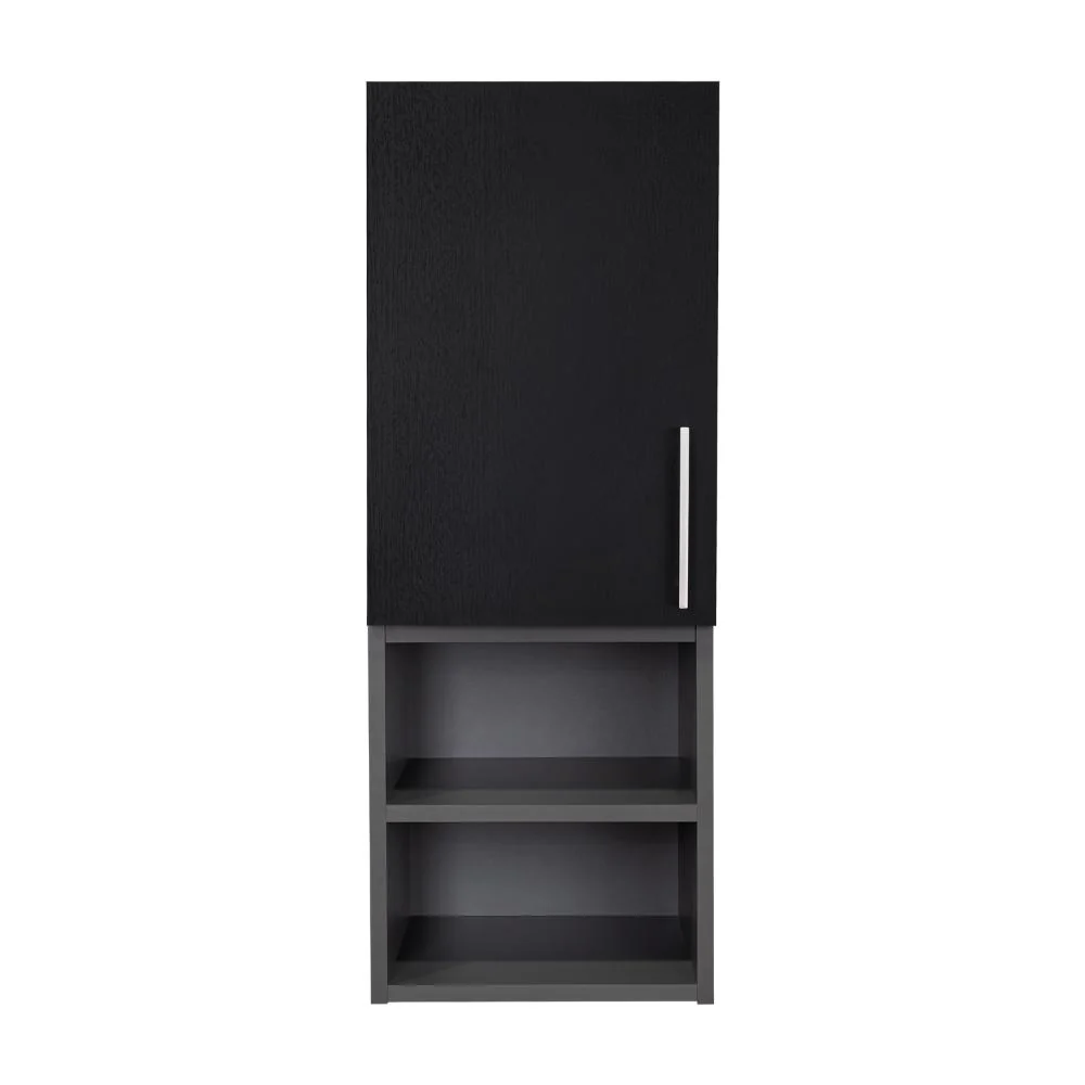 GABINETE DE BAÑO OPORTO, WENGUE Y PLATA OSCURO, CON ESPACIO PARA GUARDAR OBJETOS DE ASEO PERSONAL - Image 9